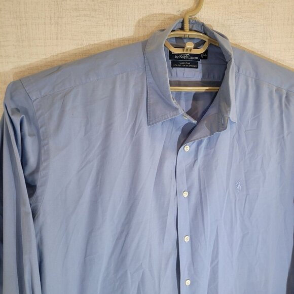 Read Polo Ralph Lauren Button Up Shirt Mens XL Blue Marlowe Cotton Stretch Top - Picture 3 of 10